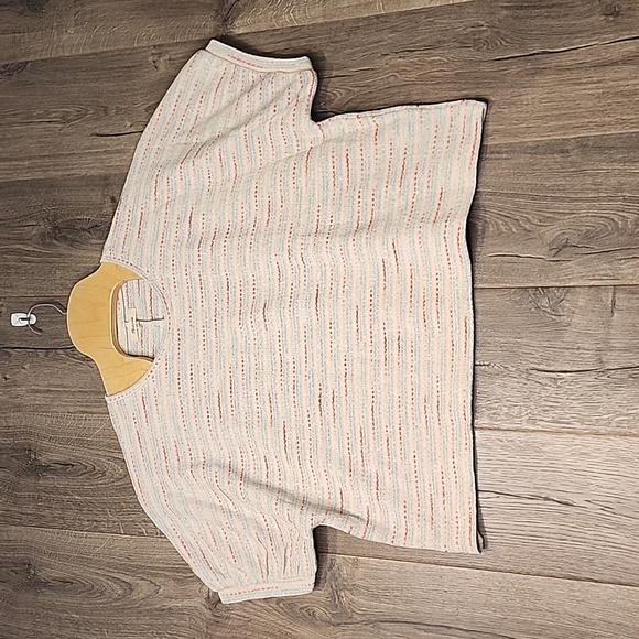 New MADEWELL Women's XXL Striped Textured Short Puff Sleeve Knit Sweater Top NWT - Picture 5 of 7